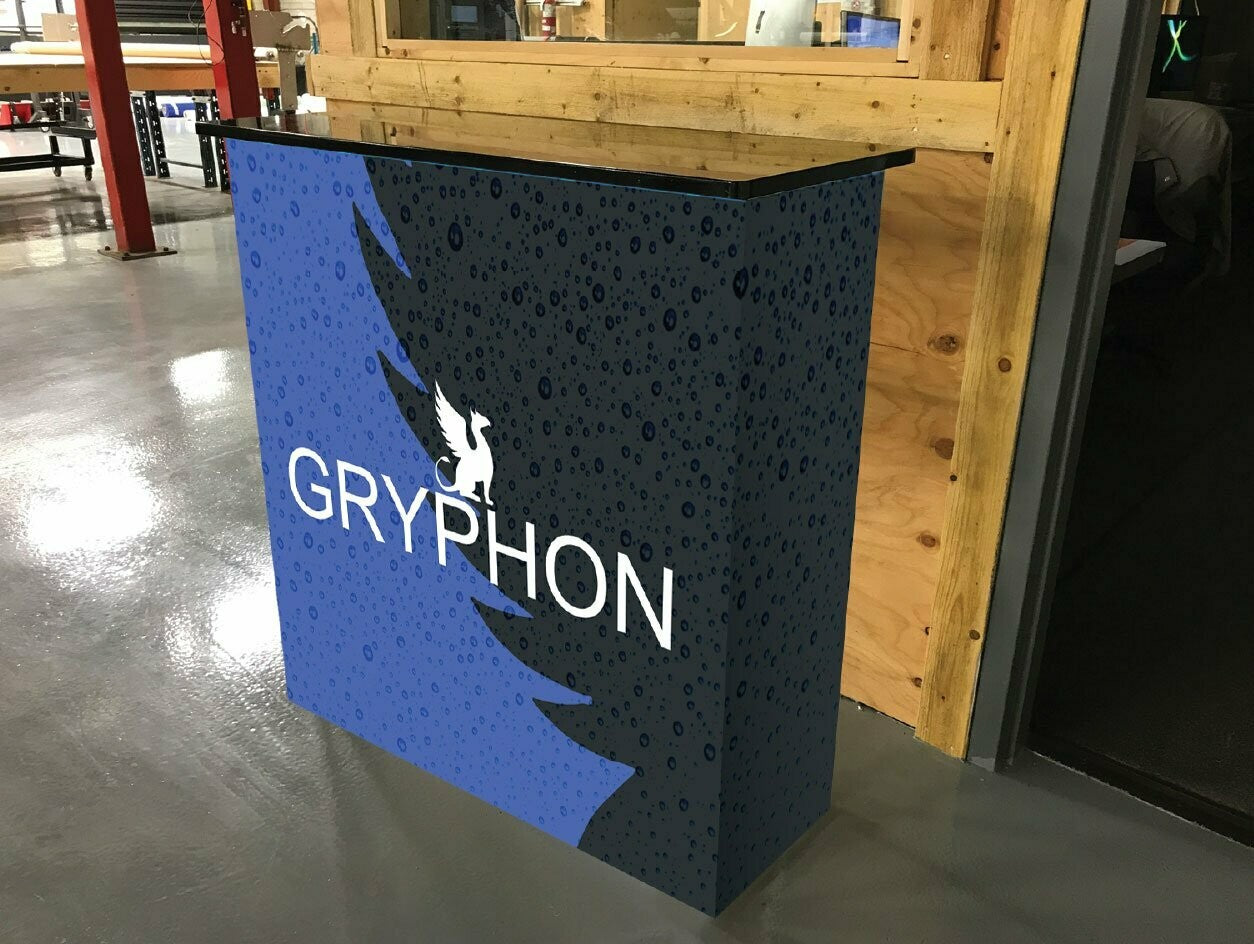 Custom Trade Show Podium AskGuy Design to print