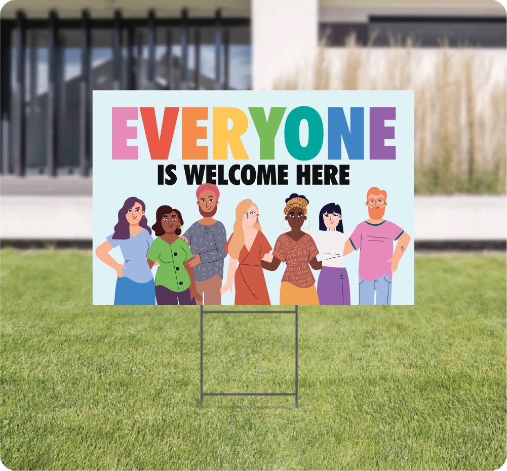 Diversity and inclusion Lawn Signs AskGuy Design to print