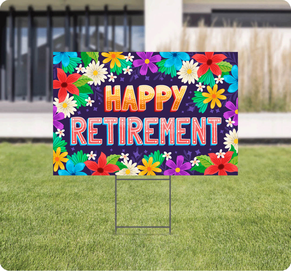 Retirement lawn signs 24x16 AskGuy Design to print
