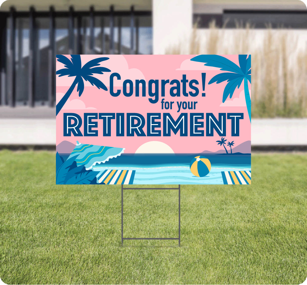 Retirement lawn signs 24x16 AskGuy Design to print