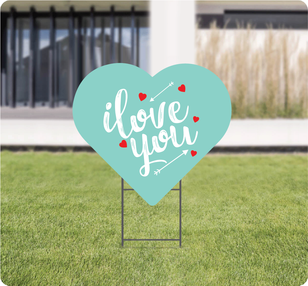 Heart Shape Love Lawnsigns AG Graphics Online Store