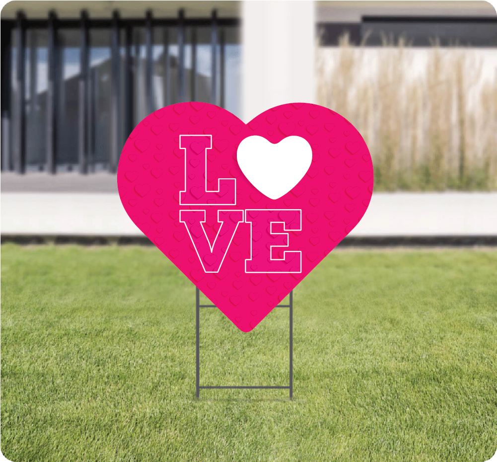 Heart Shape Love Lawnsigns AG Graphics Online Store