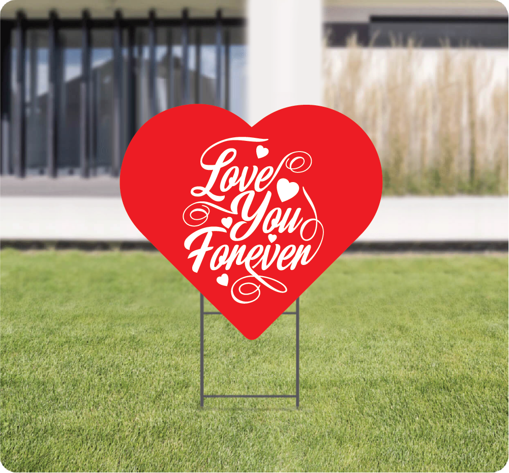 Heart Shape Love Lawnsigns AG Graphics Online Store