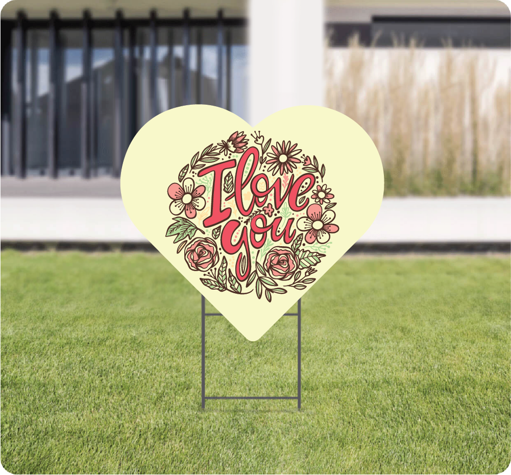 Heart Shape Love Lawnsigns AG Graphics Online Store
