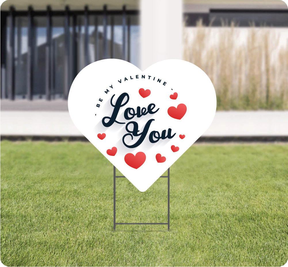 Heart Shape Love Lawnsigns AG Graphics Online Store